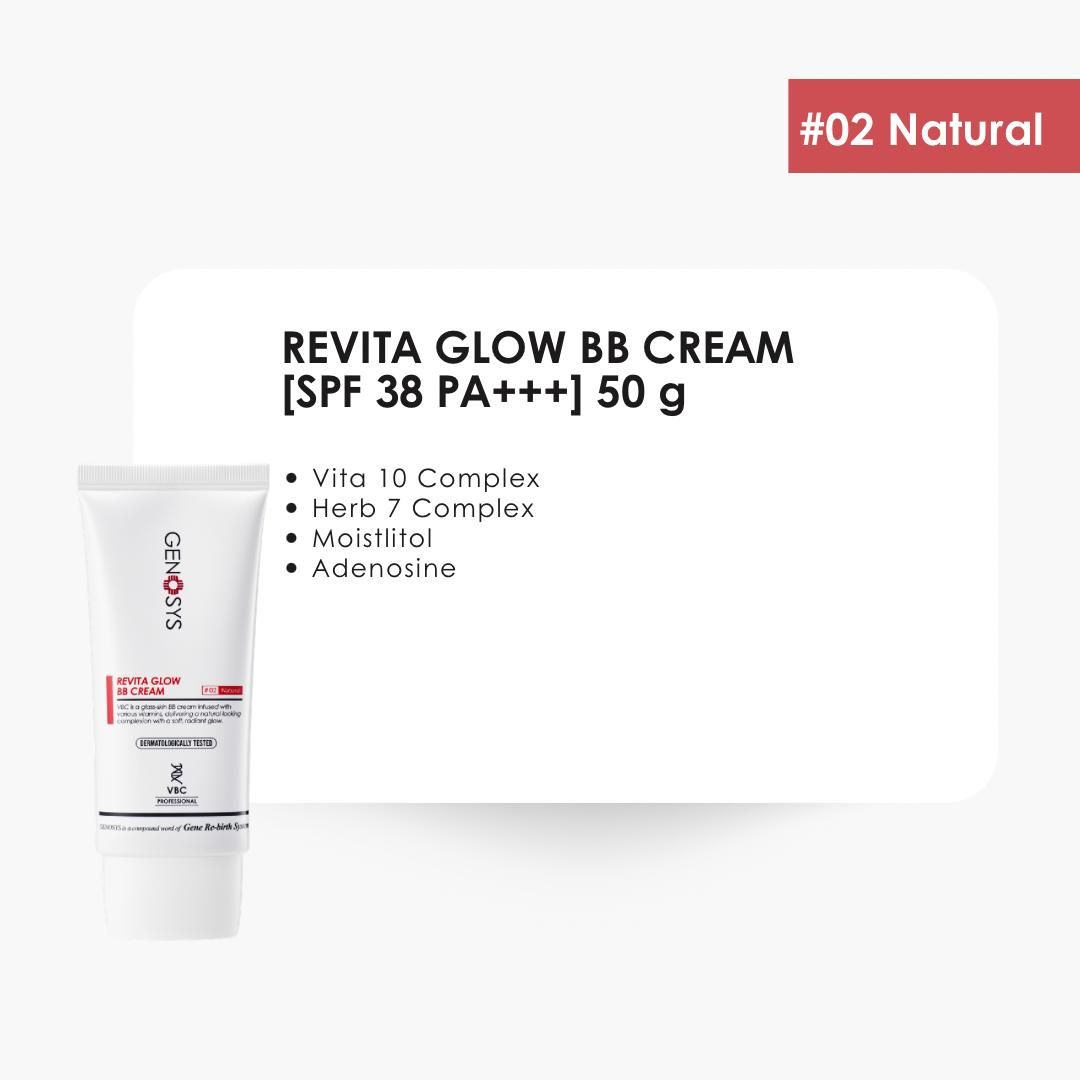 GENOSYS Revita Glow BB Cream, SPF 38 PA+++ 50 g, Natural
